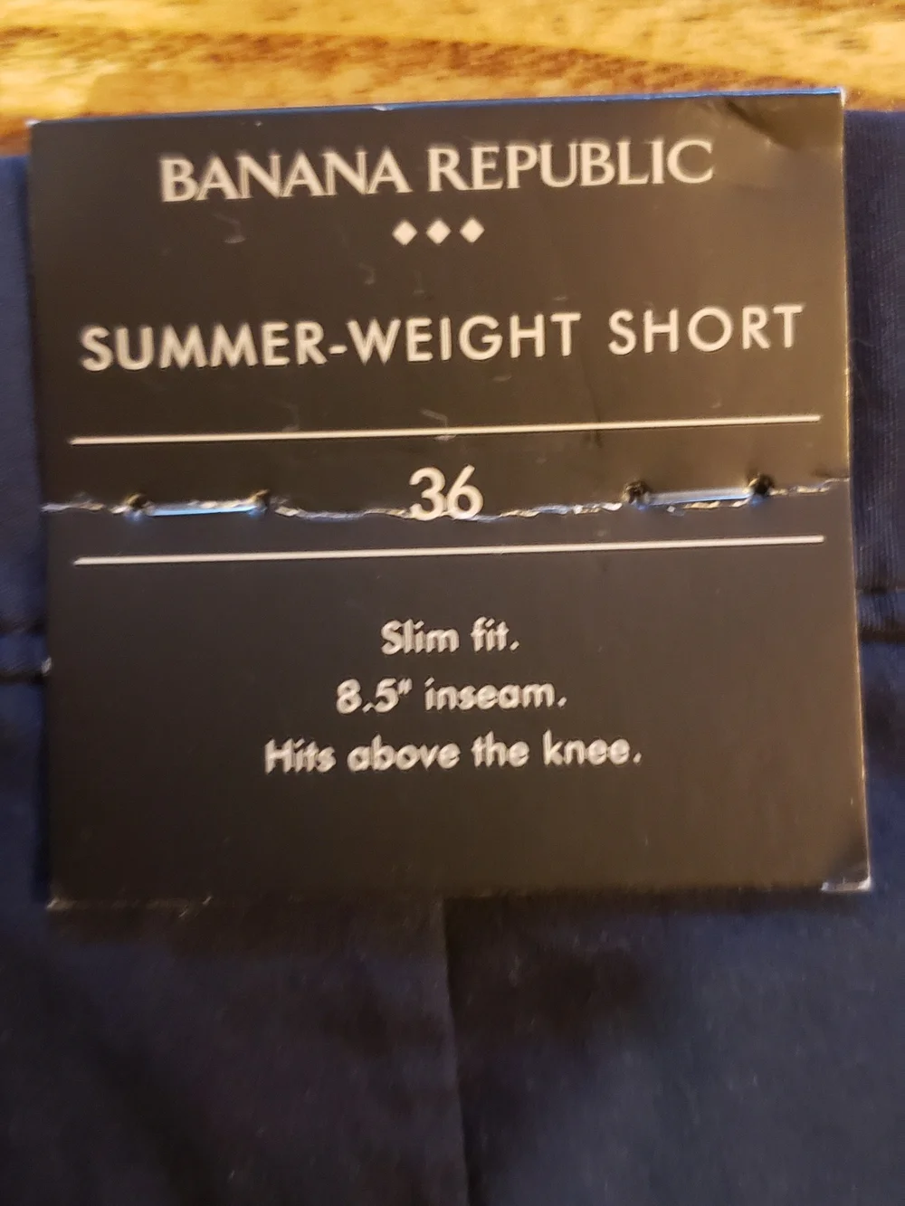 Banana Republic Classic Navy Cotton-Blend Chino Shorts with Side Adjusters